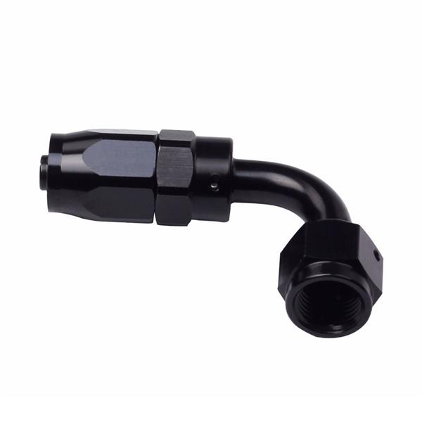 6AN Universal Type 90-Degree Swivel Hose End for Braided Fuel Hose Black