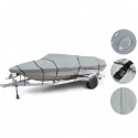 17-19ft 600D Oxford Fabric High Quality Waterproof Boat Cover with Storage Bag Gray